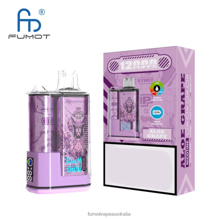 Fumot Australia - Fumot Crystal 20ML 12000 Disposable Vape Box (1 Piece) 08L04281 Strawberry Kiwi