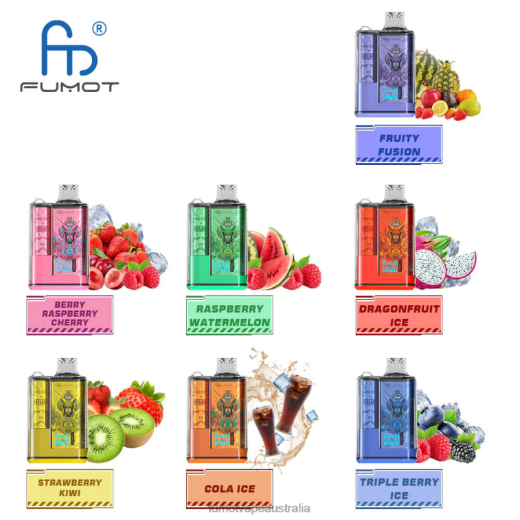Fumot Vape Flavors - Fumot Crystal 12000 Disposable Vape Box - 20ML (1 Piece) 08L04259 Blueberry Bubblegum