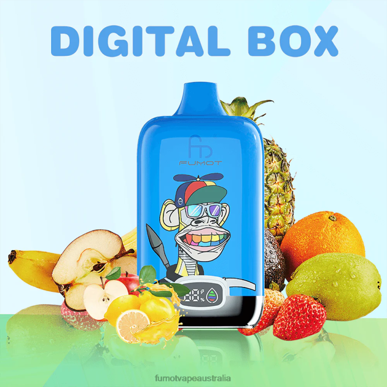Fumot Australia - Fumot Digital Box Disposable Vape Pod 12000 - 20ML (1 Piece) 08L04151 Strawberry Pomp (pomegranate)
