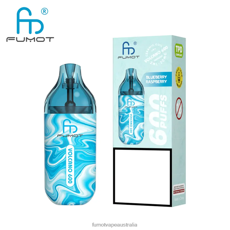 Fumot Vape Flavors - Fumot Volcano 600 TPD-Compliant Disposable Vape - 2ML (3 Pieces Set) 08L04299 Cherry Lemon Mint
