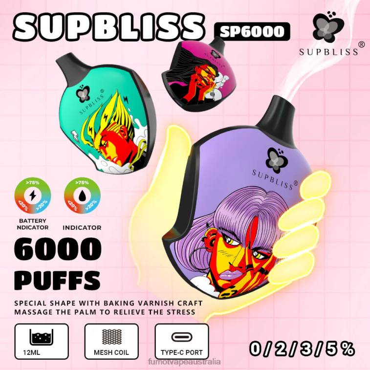 Fumot Vape Shop - Fumot Supbliss SP6000 Disposable Vape Pod - 12ML (1 Piece) 08L04460 Rainbow Candy