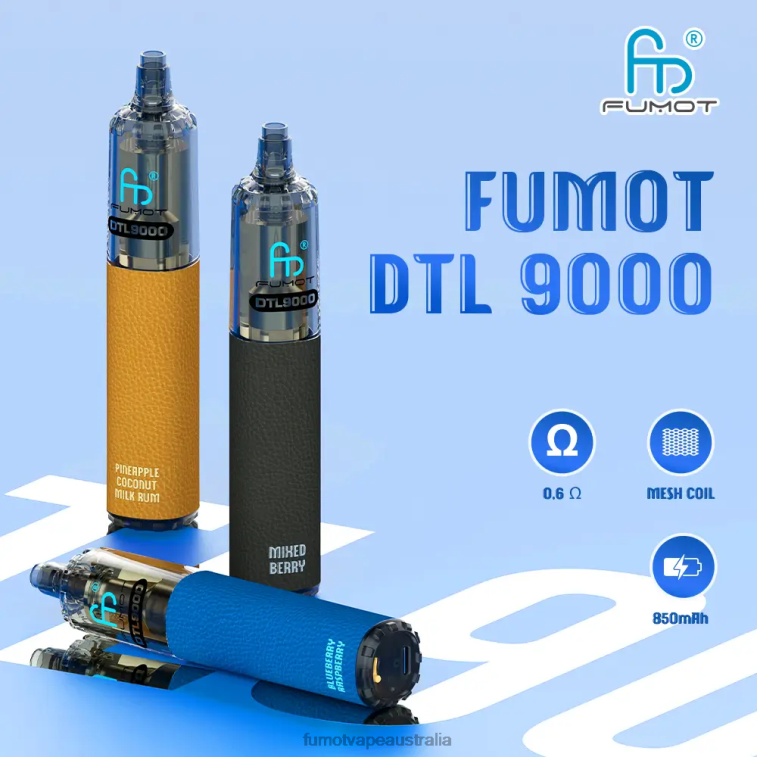 Fumot Vape Flavors - Fumot DTL Disposable Vape Pen 9000- 18ML (1 Piece) 08L04369 Blue Raspberry Lemon