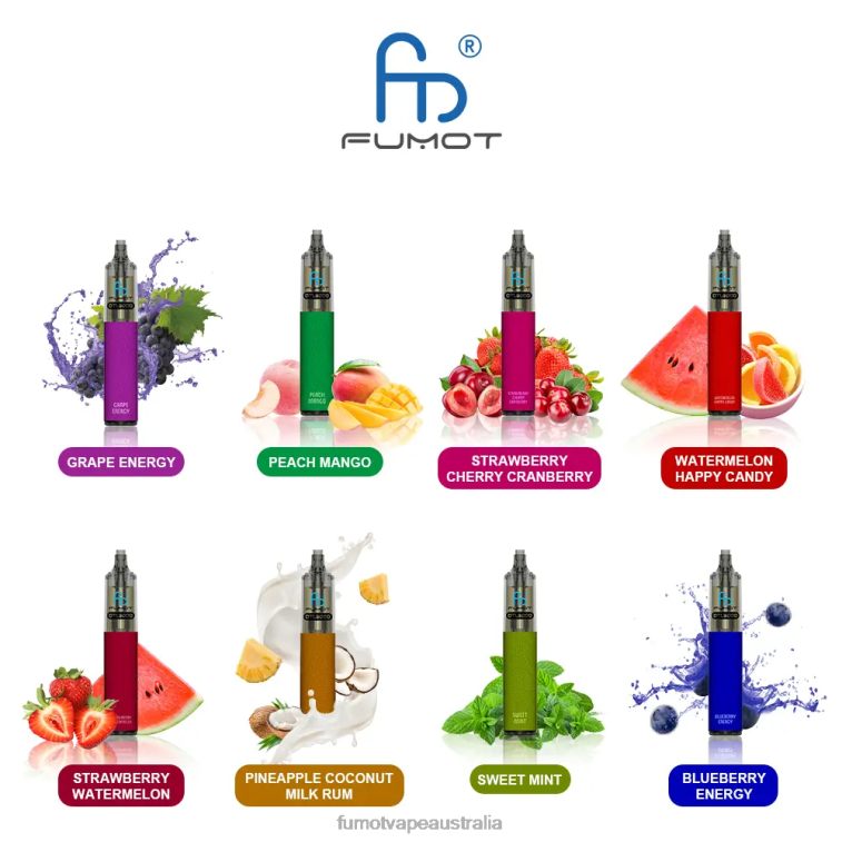 Fumot Vape Flavours - Fumot DTL Disposable Vape Pen 9000- 18ML (1 Piece) 08L04368 Strawberry Watermelon