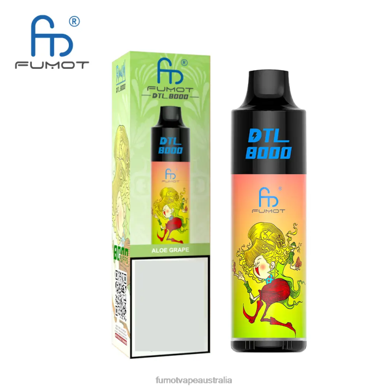 Fumot Vape - Fumot DTL 8000 Disposable Vape Pen - 16ML (1 Piece) 08L04413 Aloe Grape