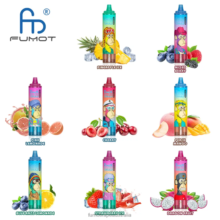 Fumot Vape Australia - Fumot Tornado 15000 Disposable Vape 25ML (1 Piece) 08L04162 Blueberry Bubblegum