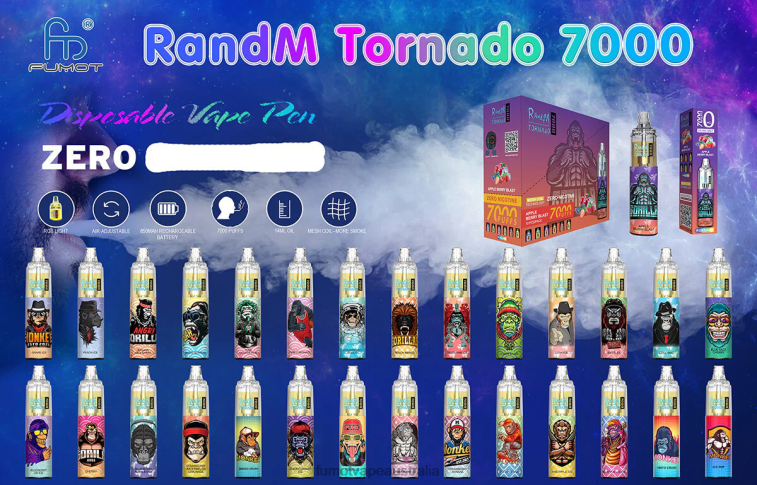 Fumot Vape Australia - Fumot Tornado 7000 Disposable Vape Pen 0% - 14ML (1 Piece) 08L04532 Pink Lemonade