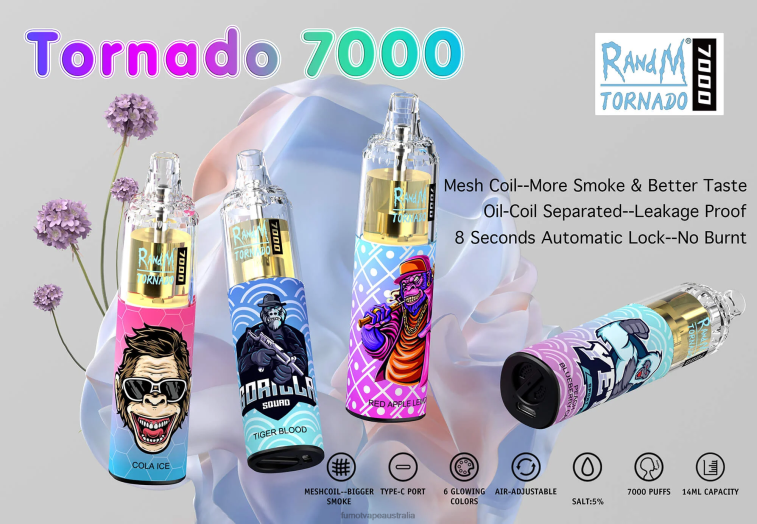 Fumot Vape Flavors - Fumot Tornado 7000 Disposable Vape Pen - 14ML (1 Piece) 08L0479 Ice Pop