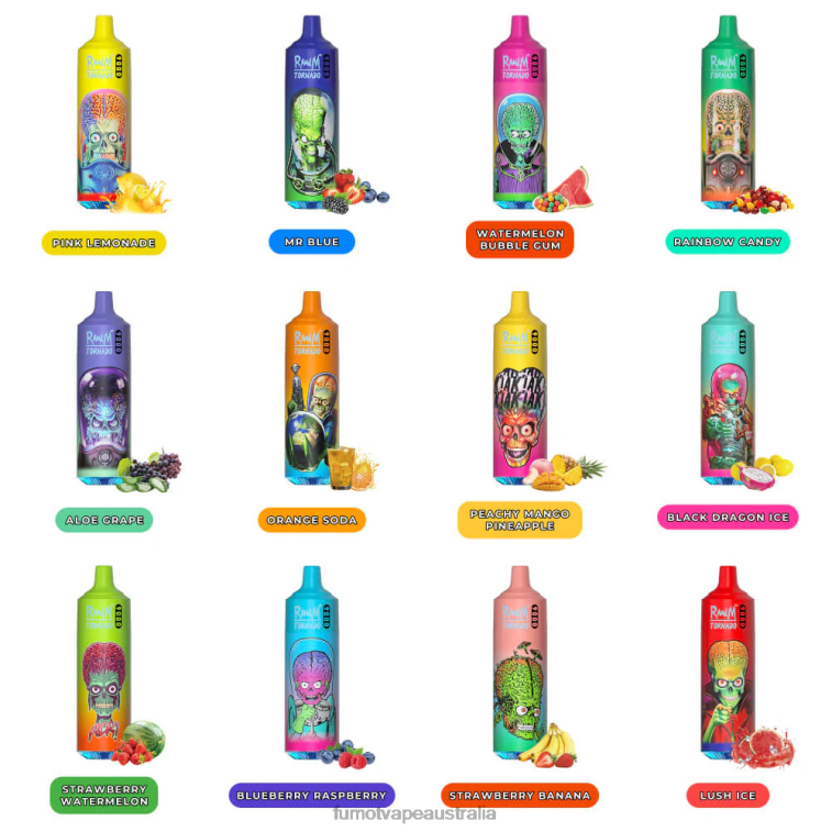 Fumot Vape Flavors - Fumot Tornado Disposable Vape Pen 9000 - 18ML (1 Piece) 08L0449 Watermelon Skittle