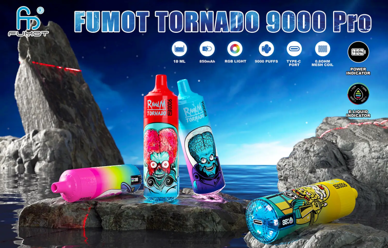Fumot Vape Flavours - Fumot Tornado 1 Piece 9000 Pro 18ML Disposable Vape 08L04238 Summer Peach Ice
