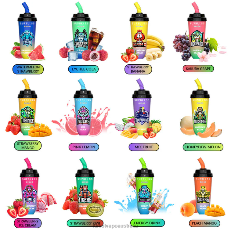 Fumot Vape Flavors - Fumot Supbliss Bingo 16ML 8000 Disposable Vape Pod Device (1 Piece) 08L04409 Strawberry Mango